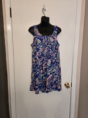 Lauren Blue Paisley Tank Dress - M
